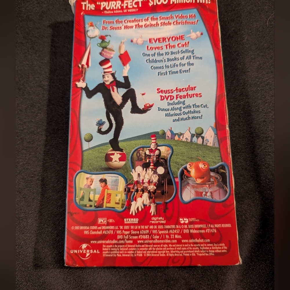 Dr Seuss' The Cat in the Hat Demo Promo Screener VHS Tape TESTED - Picture 2 of 8